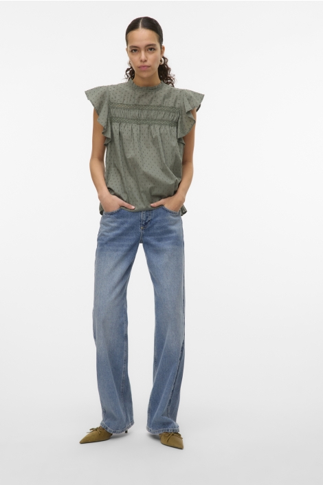 Vero Moda vmtrine sl lace top wvn noos